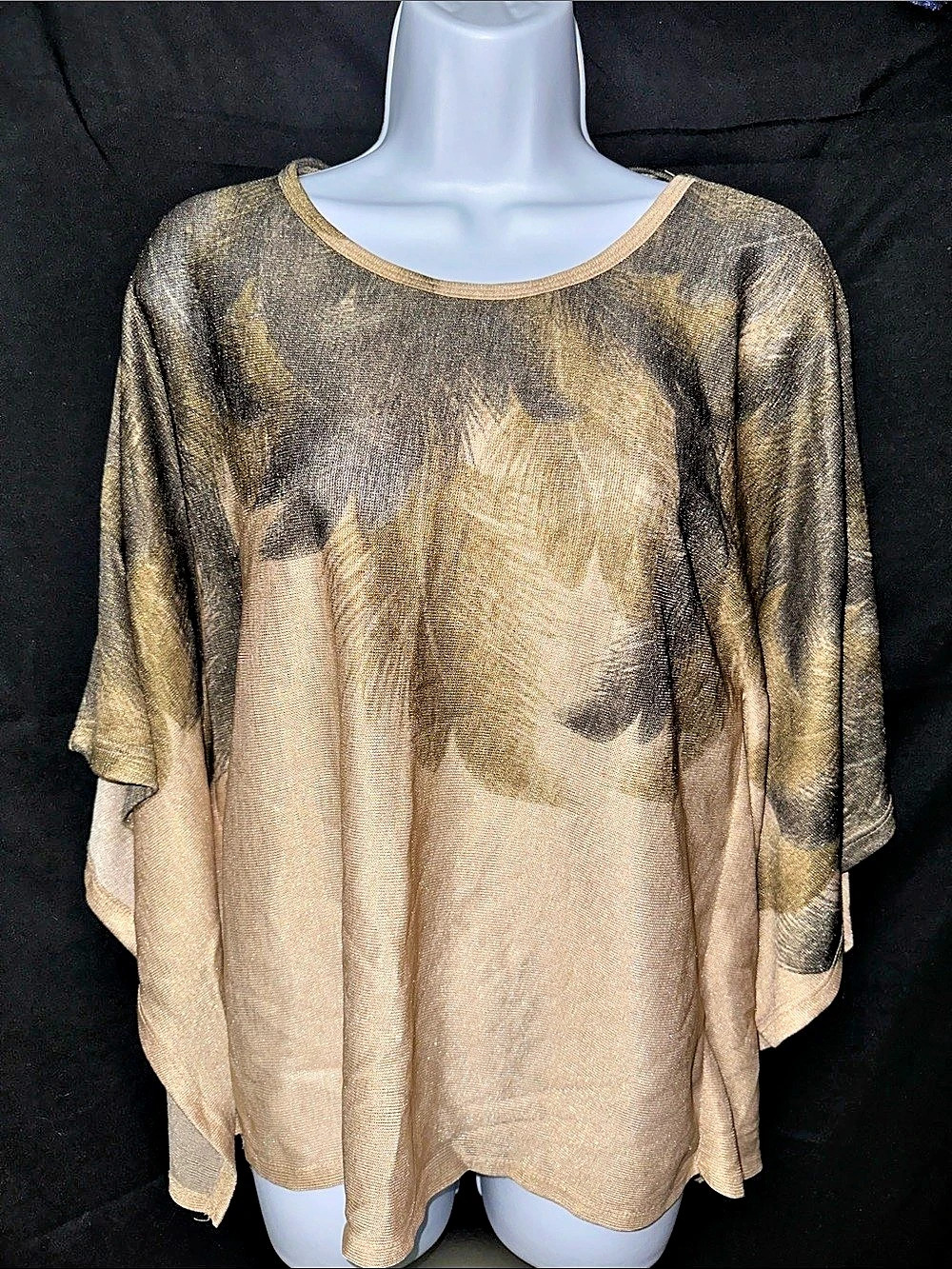 Abstract Gold-Tone Blouse